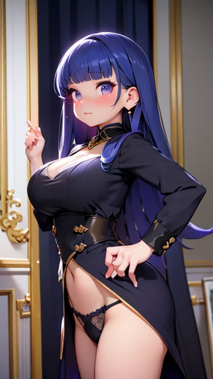 masterpiece , best quality , 8k resolution , sexy, seductive, flirty, azur lane, exquisite lighting , highly dramatic picture, cinematic lens effect, busty bitches, perfect face, perfect hands, perfect anatomy, Ecchi  girl in mage costume, colourful clothes, located in backroom, crying mascara lines, visible panties, looking at viewer nervously + frown,