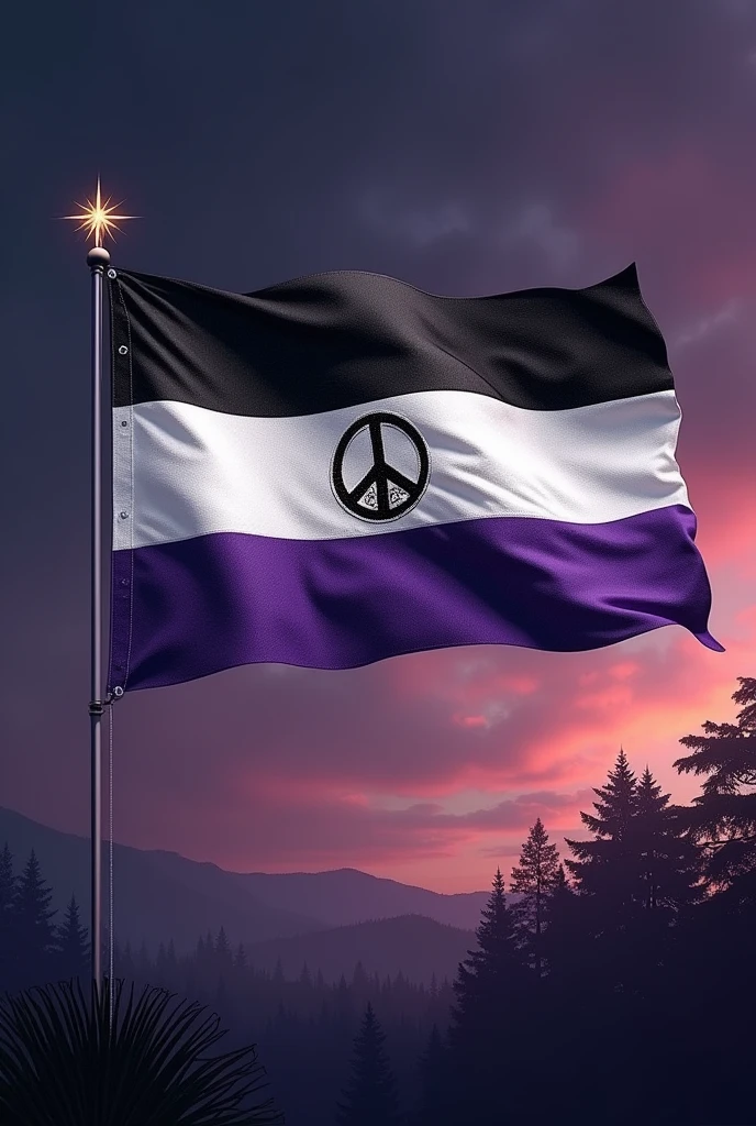 Make a flag like that of a country with black, white and purple colors 