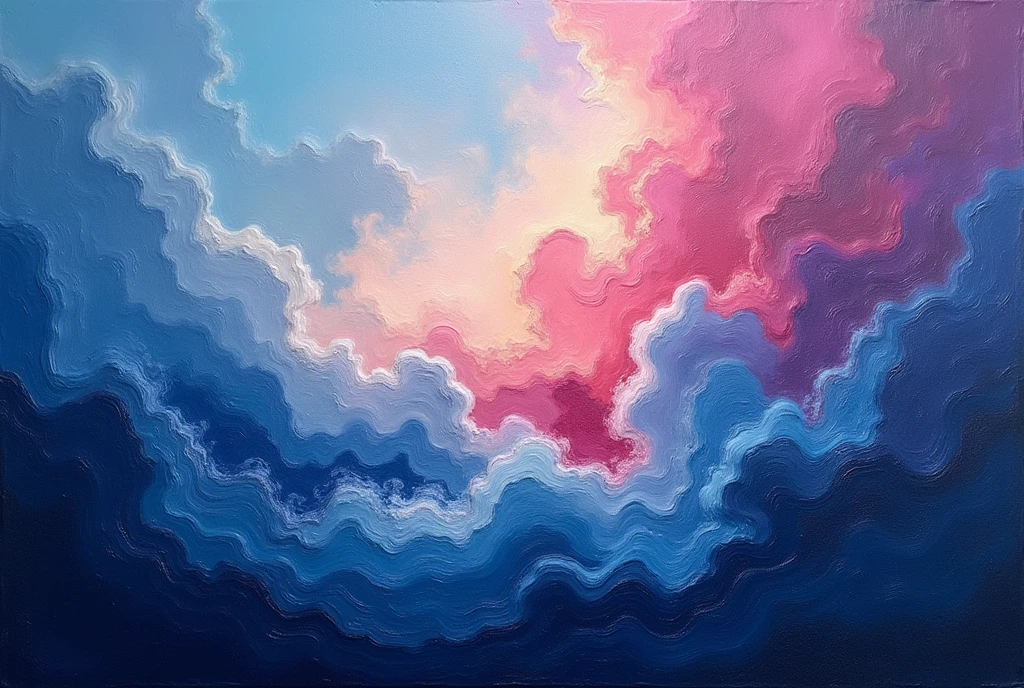 thick shiny textured oil painting, clouds, impasto brushstrokes,  abstract sky, moody masterpiece, magical color scheme