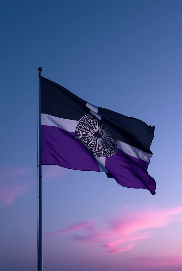 Make a flag like that of a country with black, white and purple colors