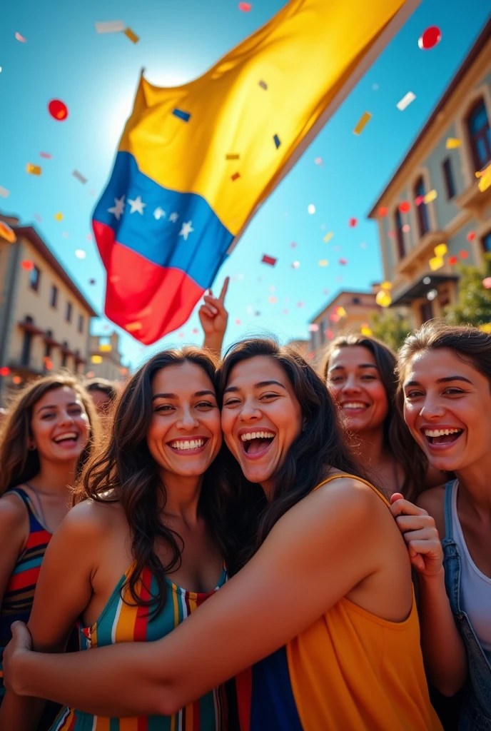 People hugging you for the triumph of the Venezuelan flag
