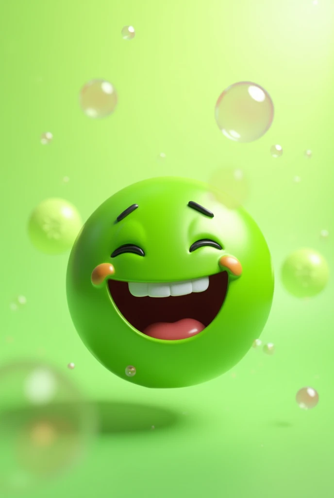 green animated happy face emoji