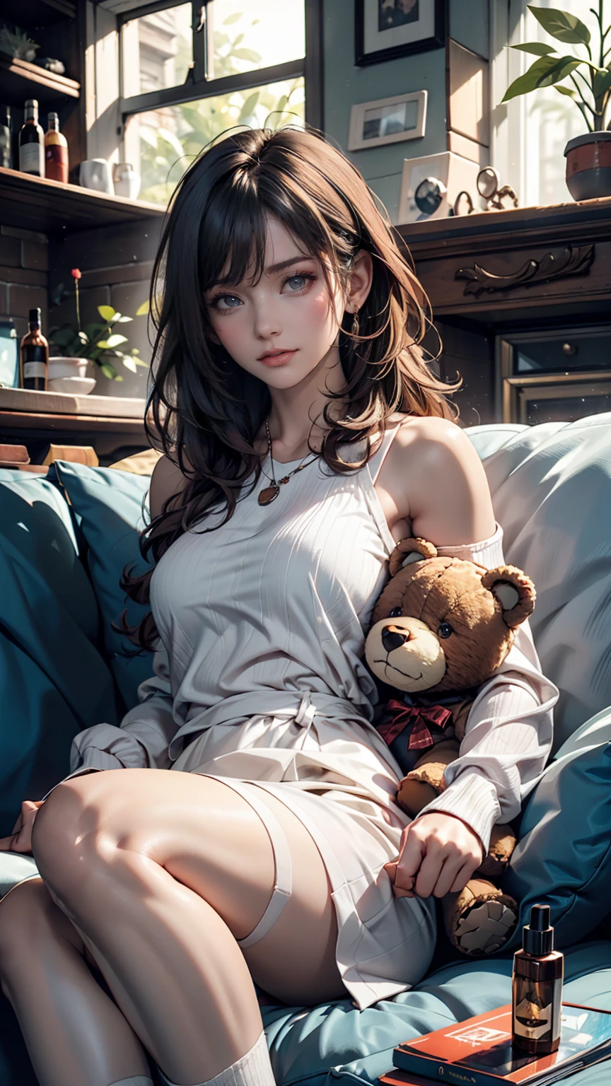 The teddy bear that always sits in the corner of the sofa where you nap
Somehow had your cologne on it.
I wanted to tell you that I'm always by your side
I love you, and I want to tell you the same.