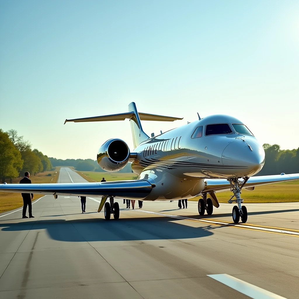 very luxurious plane landed