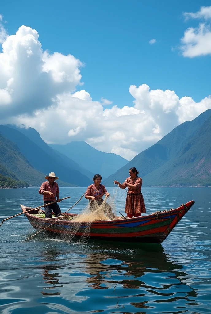 Cayouco ride with fishermen on Lake Atitlán