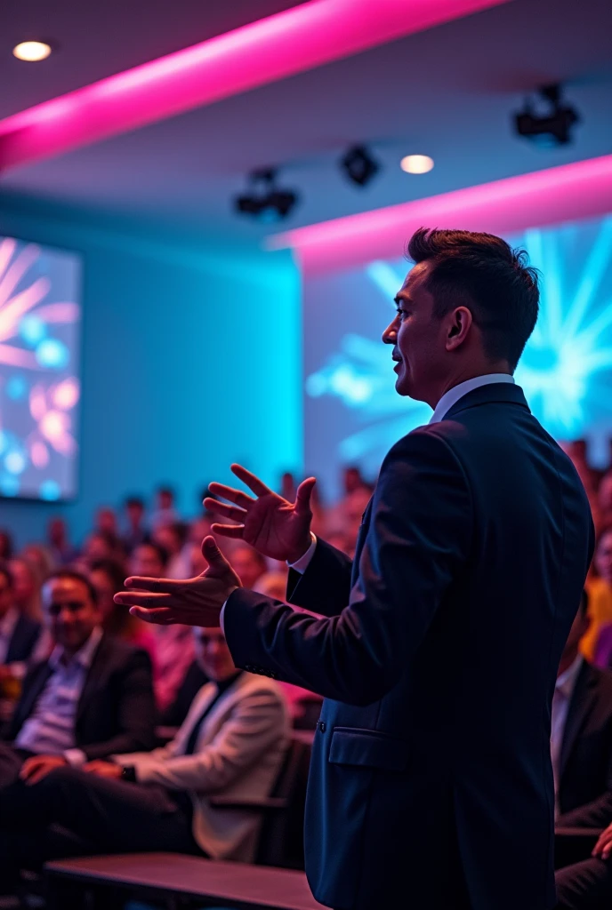 speaker and audience images in neon
high impact presentations
university
formal