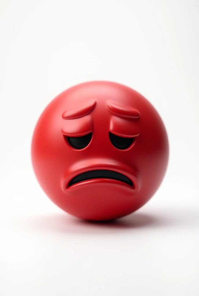 whatsapp sad emoji but with red color and white background
