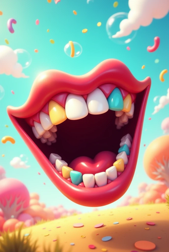 Open your mouth wide, stick out your long tongue, and lick the candy around it.、The tongue is 30cm long