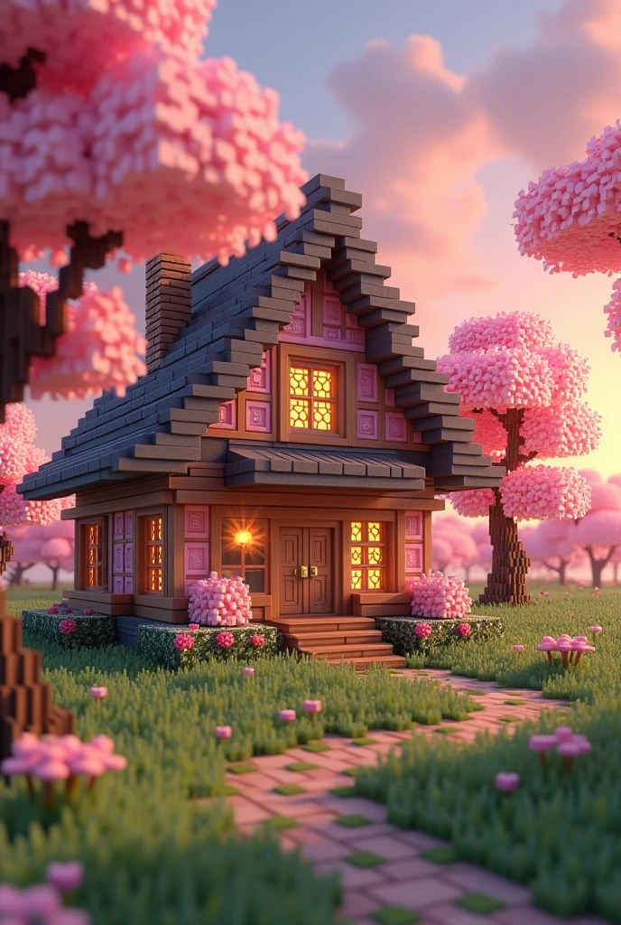 Mincraft cherry blossem house