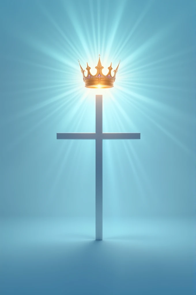 I want a profile picture for Christian tiktok. It has to contain a cross and above it a shining crown. You can add more things if you think it's prudent. Make the image have blue tones and keep everything minimalist. 