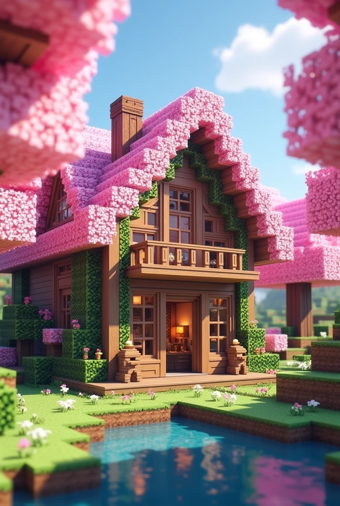 Mincraft cherry blossem house
