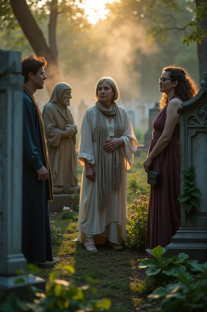 Poets in a cemetery