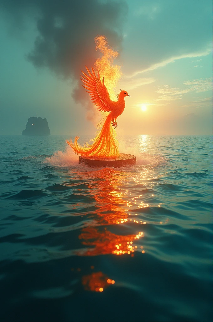 Flame in the sea