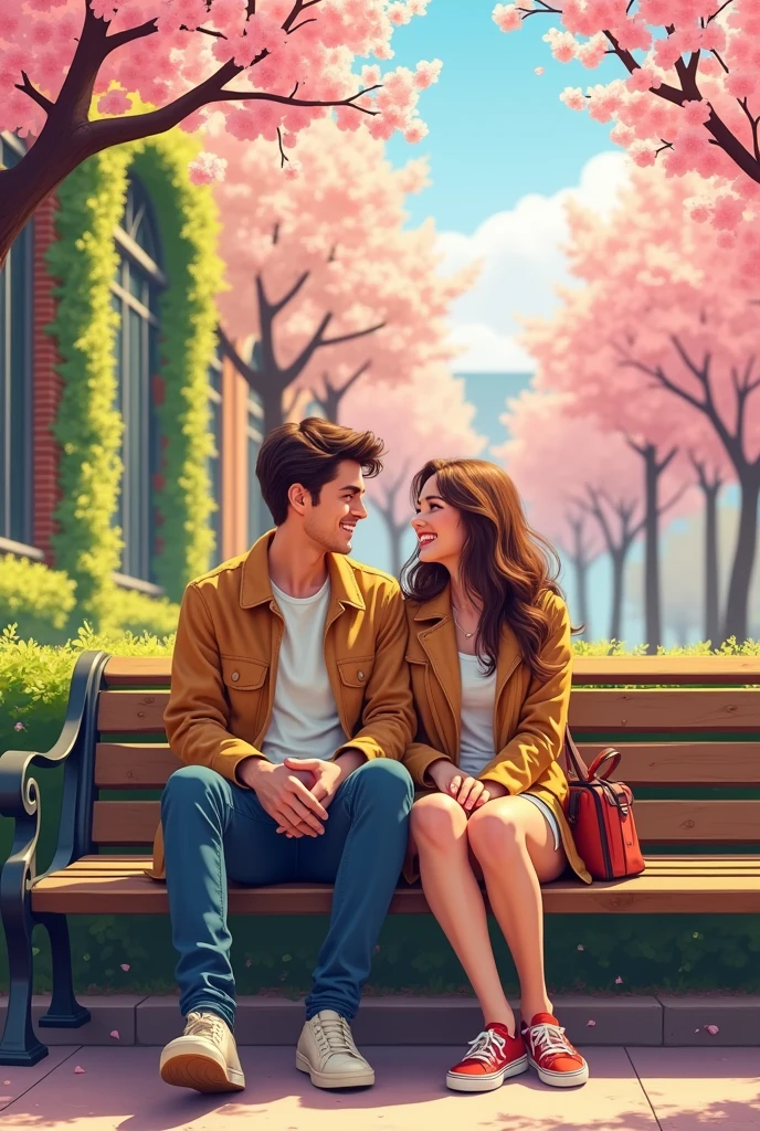 man and woman students in love in drawing 