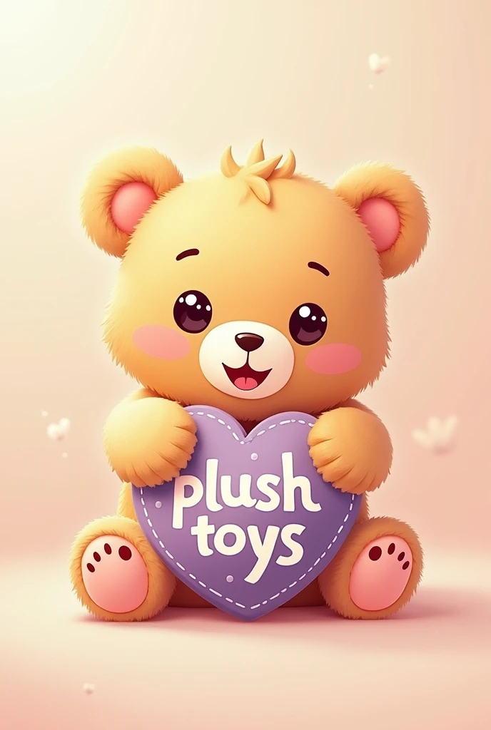 Brand logo with a plush toy holding the word 'plush toys'