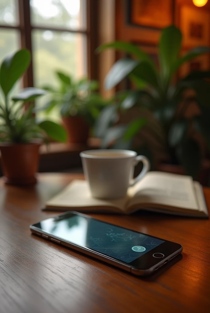 Create a background with a cell phone in the
