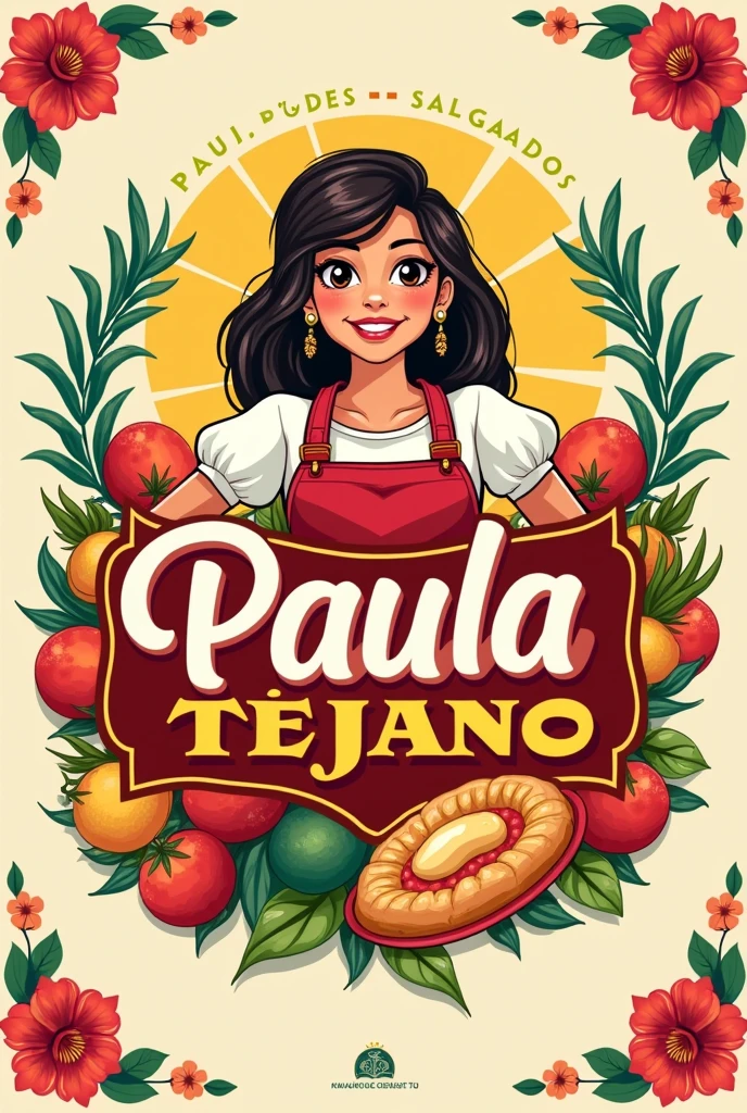 Create a logo for PAULA TEJANO DOCES E SALGADOS