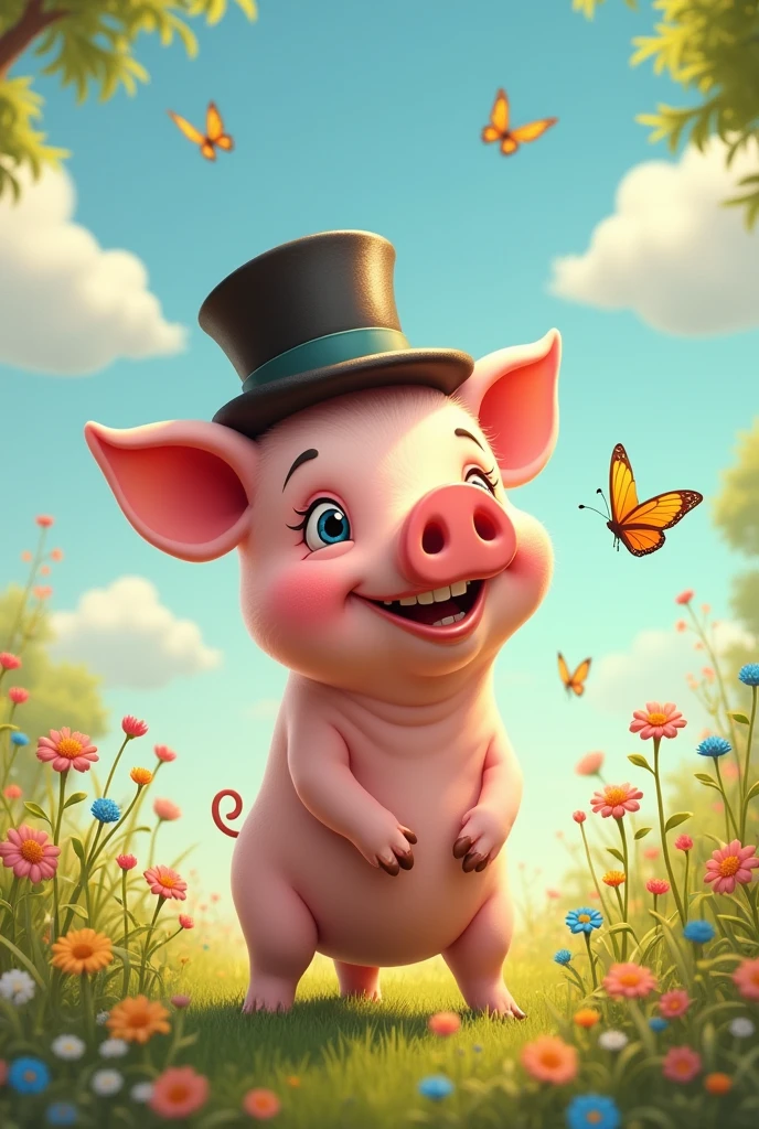 Pig in a cap named Mcdrvy Grandfather