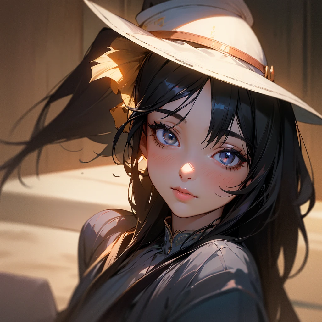 A thirteen-year-old girl with long black hair, a thirteen-year-old girl with short black hair, 2 girls sitting side by side, black clothes, hat with names on it, Afia and Samia, detailed facial features, beautiful detailed eyes, beautiful detailed lips, extremely detailed eyes and face, longeyelashes, highres, masterpiece, ultra-detailed, realistic, photorealistic, photo-realistic, HDR, UHD, studio lighting, ultra-fine painting, sharp focus, physically-based rendering, vivid colors, portraits, cinematic lighting
