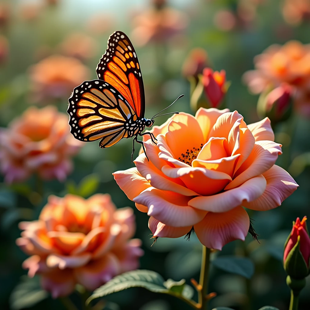 Creat rose garden . Butter flies in dubai