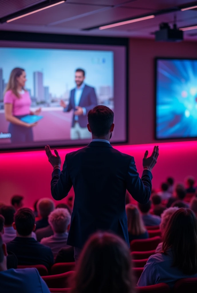 speaker and his audience high impact presentations formal university high impact eye-catching neon