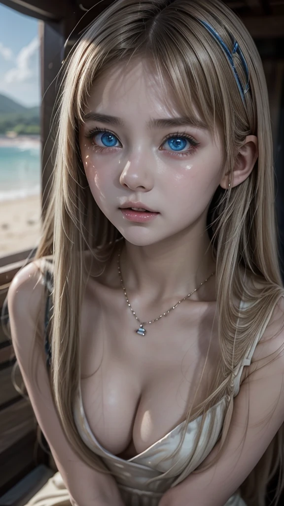 Highest quality、Highest quality、masterpiece、Beauty、blue eyes,small chest,masterpiece,best quality,dutch angle,Ultra detailed,8K,realistic,ultra detailed,highly detailed,physics-based rendering,cinematic lighting,1girls,,naked,crying,pussy, cum,long hair,naked,molestation,crowded,blank look,There's semen on my face, There's semen on my face,There's semen on my face,after rape,Girl has semen on her head and face,Covered in semen,naked,A large amount of semen is attached to the girl's body,A large amount of semen is attached to the girl's body,Girl has semen on her head and face,naked,Covered in semen,A large amount of semen is overflowing from the girl's pussy, Big cleavage、(small chest)、blue necklace、Blue Earrings、background(Beach)、Please open your mouth wide、White headband、bracelet、Dynamic pose、Caucasian girl with blonde hair and blue eyes、