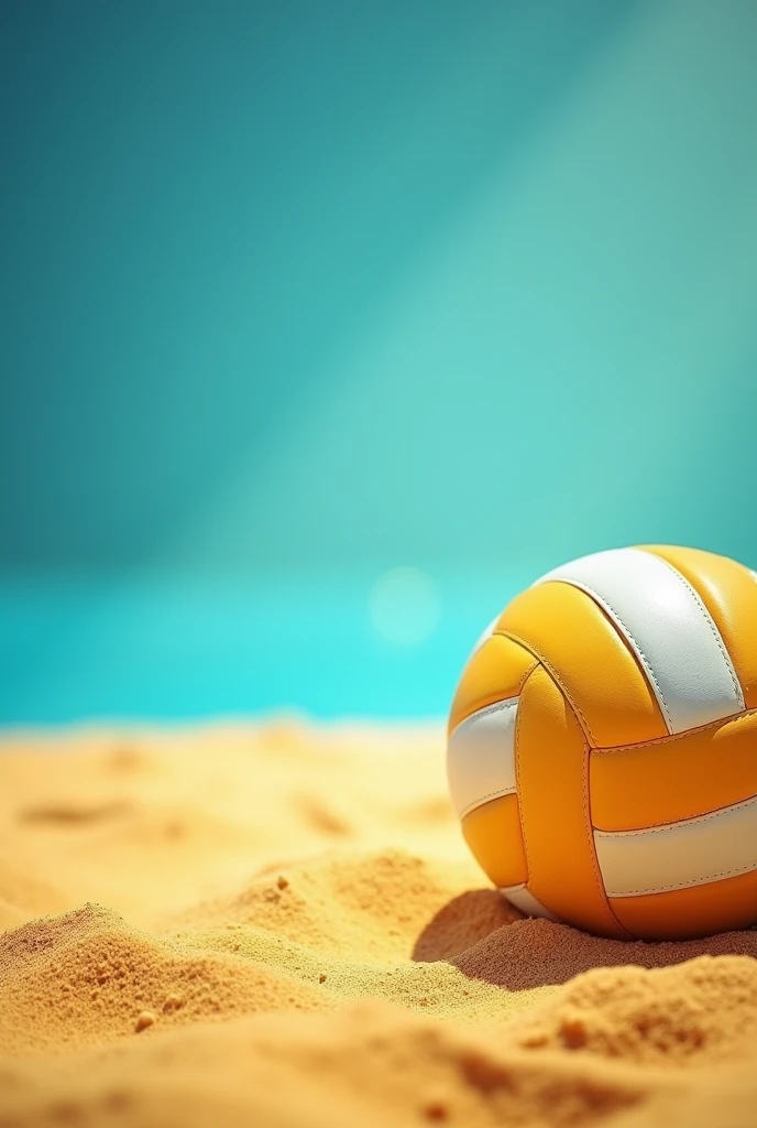 volleyball poster, no people, one volleyball on top right corner, clear space in the center of frame