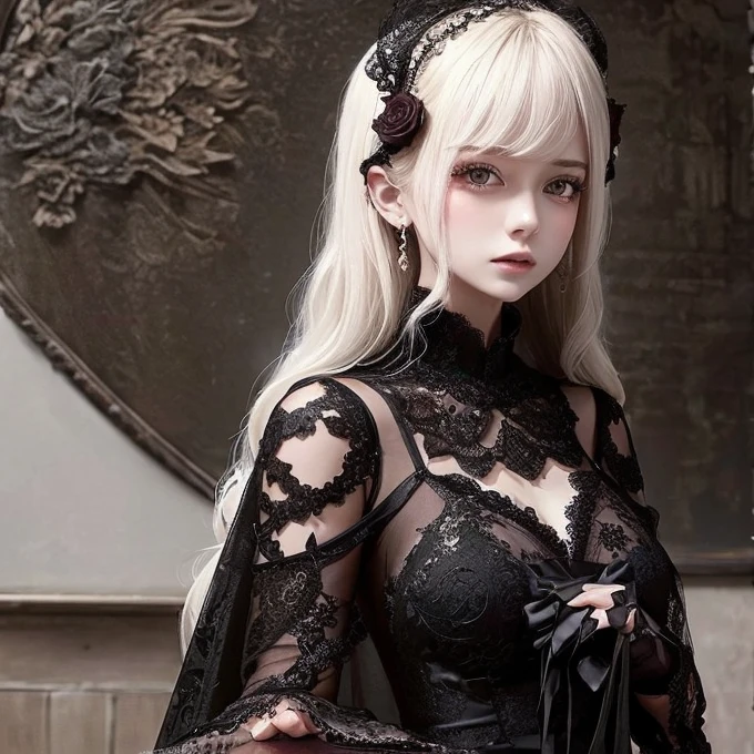 bikini lace dress，nurse uniform，lace wedding dress，Lace cape，The street lights are beautiful at night, eating ice cream.