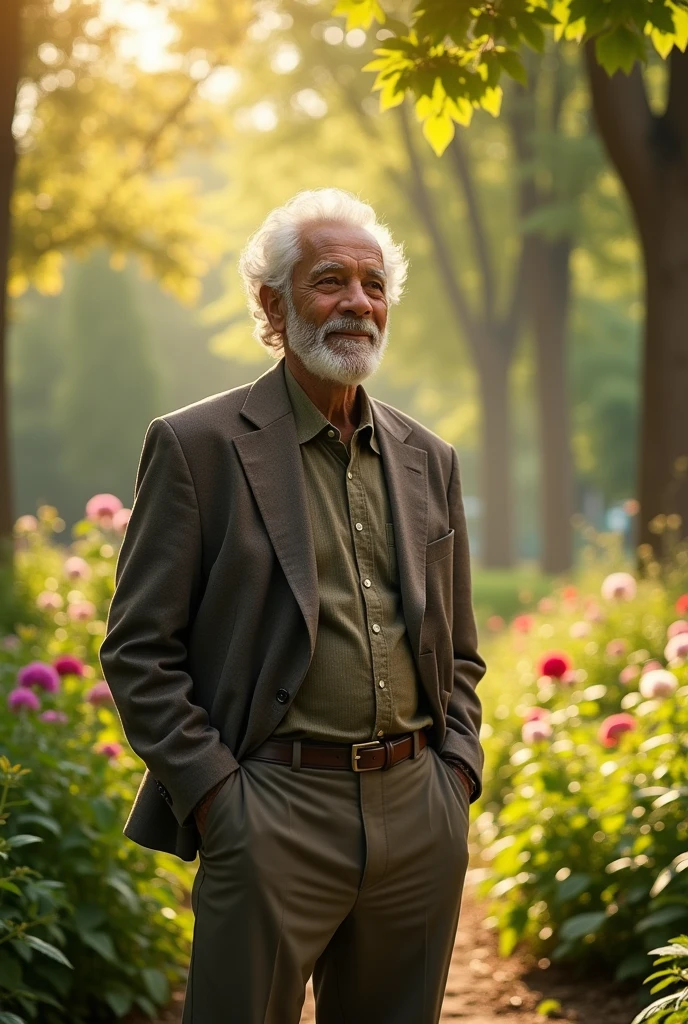 A man with the characteristics of Morgan Freeman , skin fair