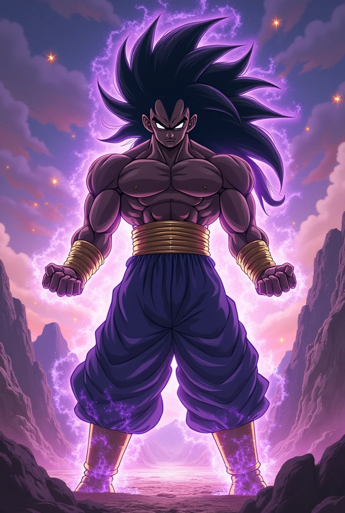 Dark-skinned Saiyan warrior