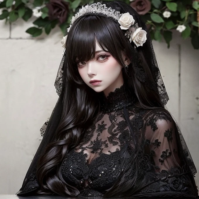 bikini lace dress,,Black lace wedding dress,Lace cape,, Roses in hand