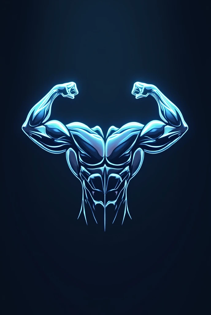 Create a GN personal trainer logo with biceps, using a technological font 