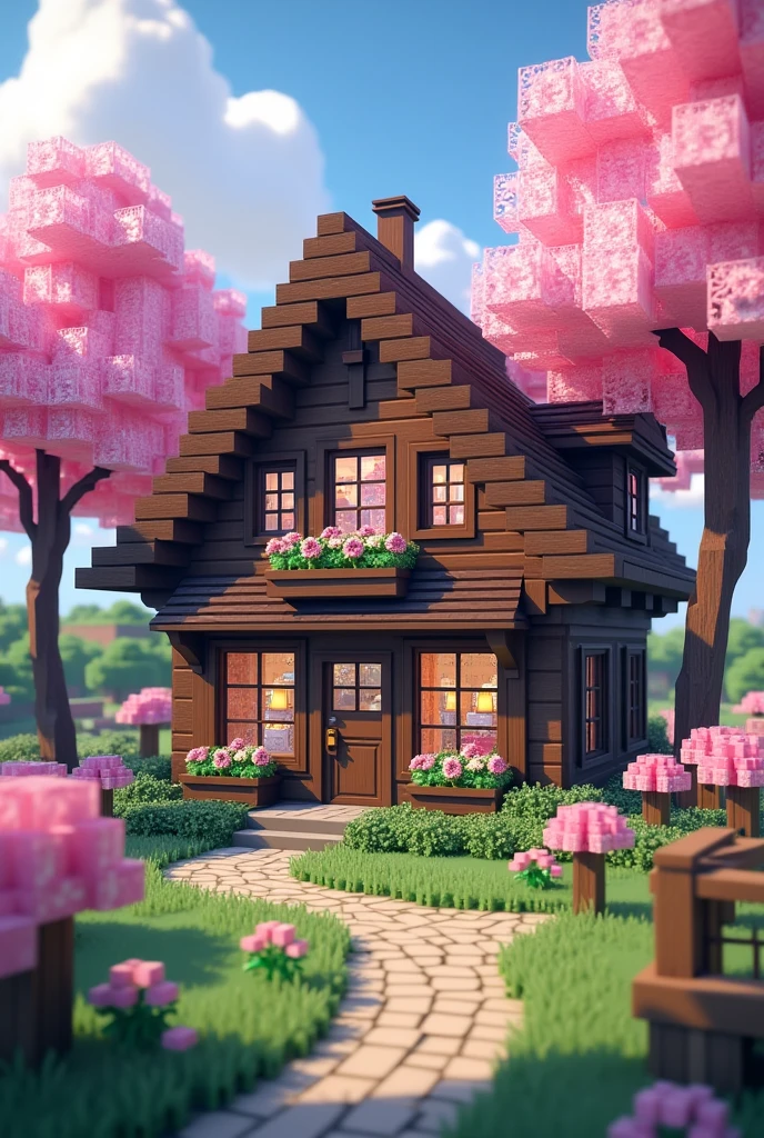 Mincraft cherry blossem house