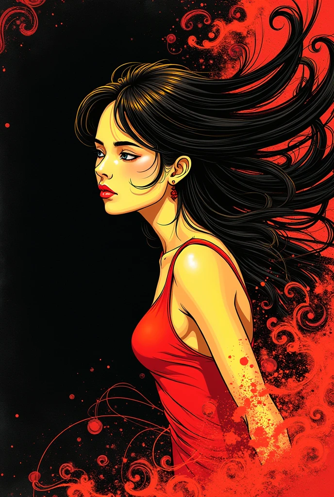There is a black background with a red and yellow logo, an album cover by Petr Brandl, manga cover style, written InSana Mode