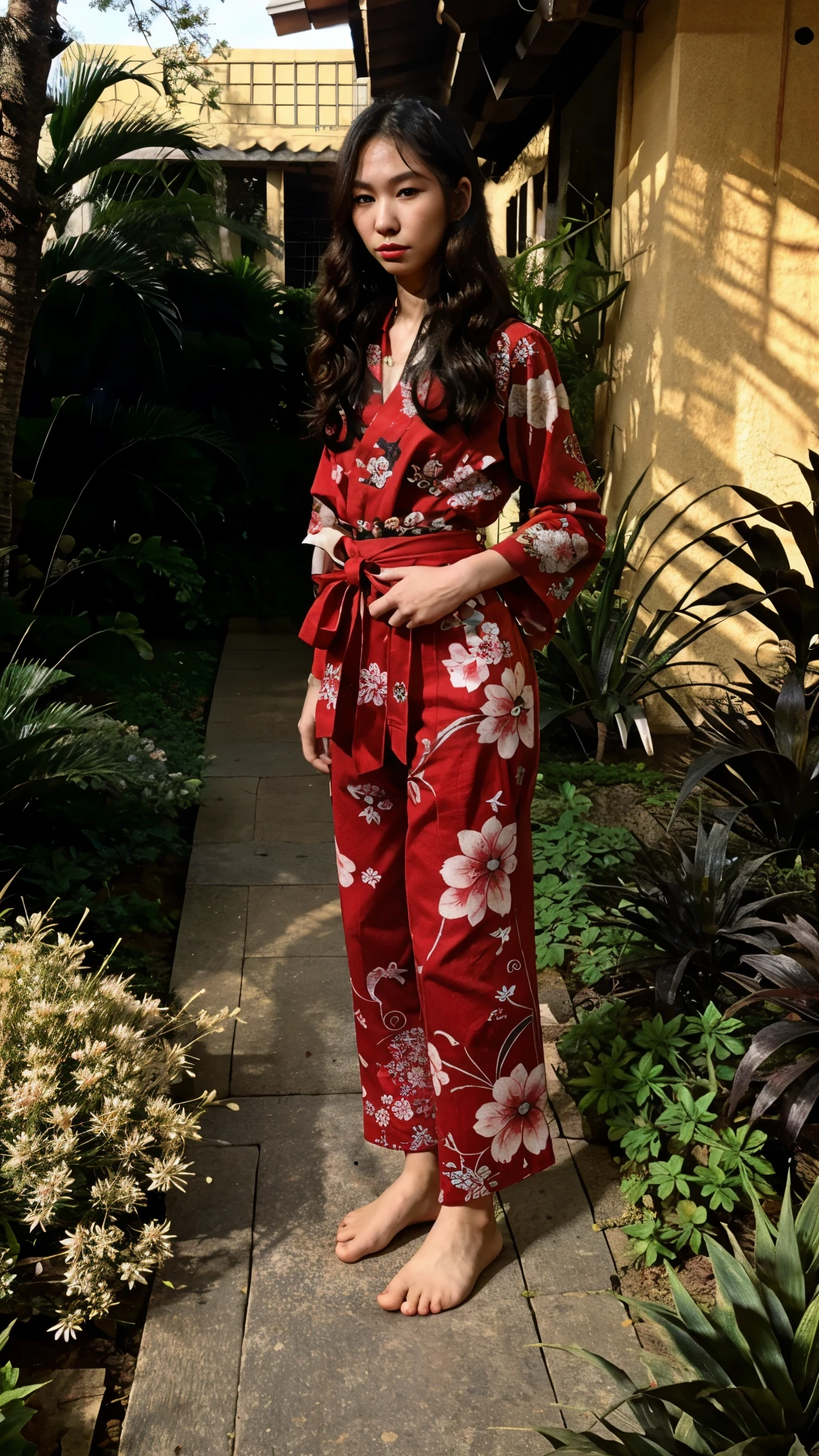 20 year old japanese woman and beautiful and masterpiece and best quality and TATTOO and IREZUMI and film grain, full body, (GiU), detalhed face, perfect face