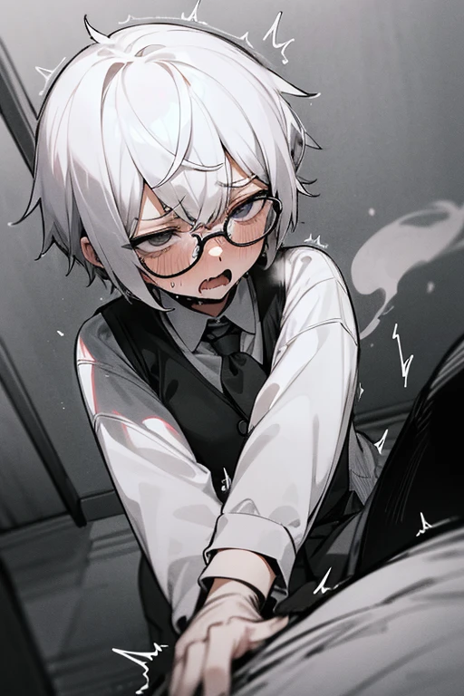 male、male性、Short Hair、Glasses、adult、student、Honor student、adultのmale、adultの体、大柄のmale、Disgust、contempt、Pride、Severe、Sharp Eye、Confused eyes、Stocky build、Slender、sex appeal、Bare Skin、lure、Trance、Squint your eyes、Blushing、Sweat、Cloudy white mucus、Erotic、Sexual、Estrus、Sex、rape、肛門にpenisを挿入する、penis、Open your mouth、whimper、nausea、Get angry