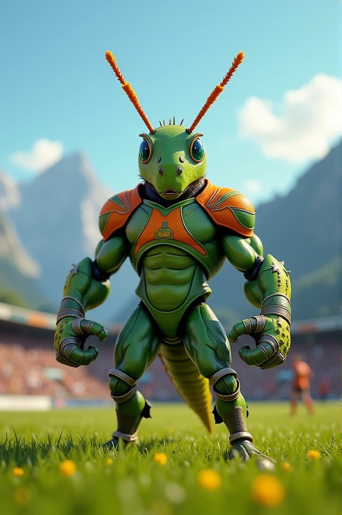 A very muscular young cricket who plays rugby