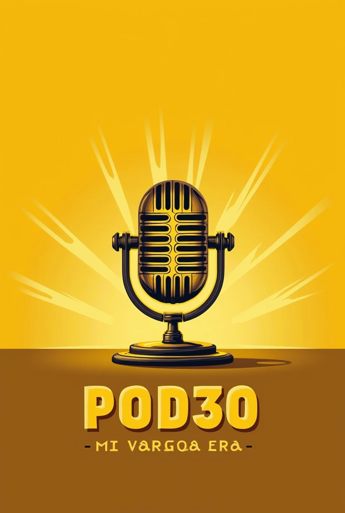 Podcast logo with name Pod30, about Vargas era, yellow