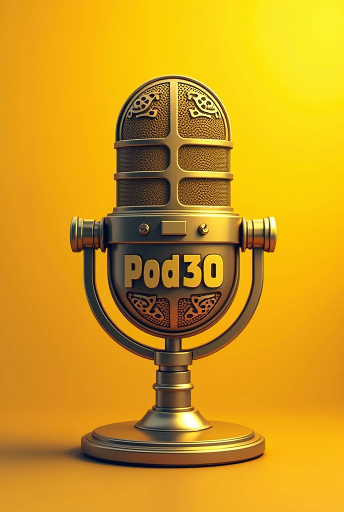 Podcast logo with name Pod30, about Vargas era, yellow