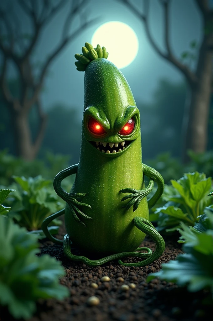 Evil zucchini with eyes