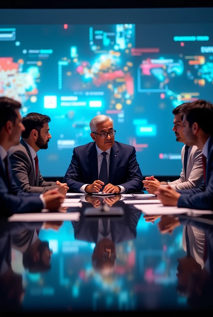 Andrés Manuel López Obrador in a board meeting where the future of esports in Mexico will be decided