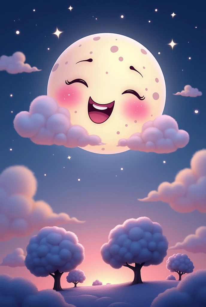 Create a drawing of a happy moon plus drawing 