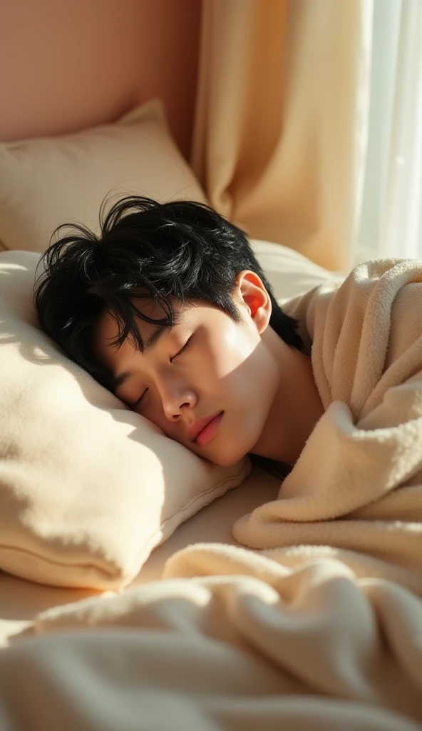 A korean guy was sleeping 