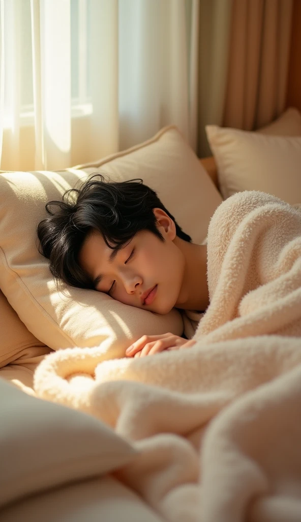 A korean guy was sleeping 