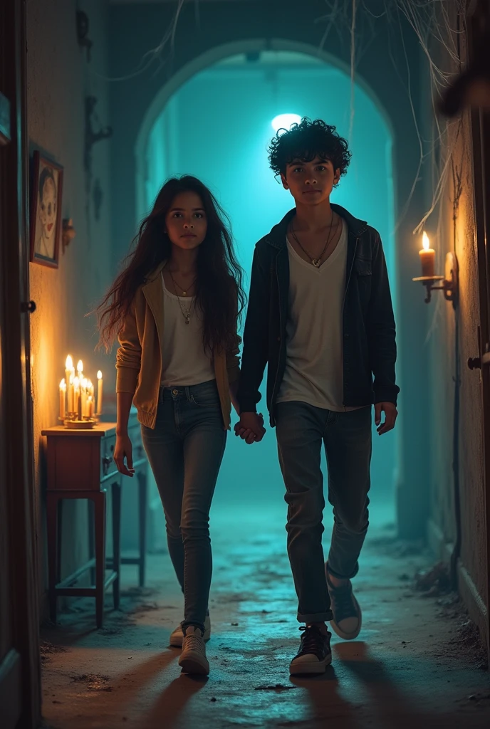 A girl backside name srity walking with a cute man name rafi in a haunted house