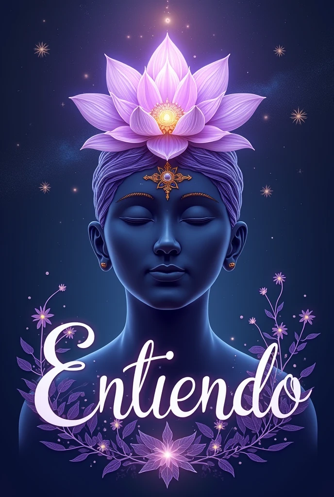 Generate a crown chakra image with the phrase "I understand" in Spanish