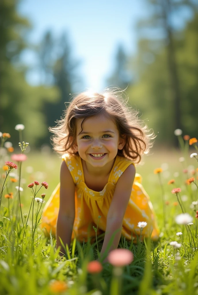 Young girl on all fours for the camera