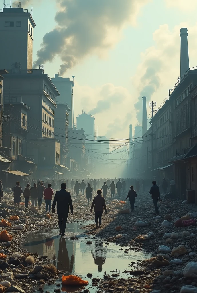 **Quadrinho 1: The Beginning of the Problem**
*imageio:* A city with several factories and people buying clothes.
*texto:* "In big cities, people love to buy new clothes, but they don't realize the impact of this on the environment."
**Comic 2: the pollution**
*imageio:* Factories releasing smoke and a polluted river, with clothes thrown on the banks.
*texto:* "Factories produce clothes quickly, but this generates a lot of pollution and waste. The river became dirty and full of garbage!"
**Comic 3: Awareness**
*imageio:* A group of friends talking about the problem.
*texto:* "A group of friends decided it was time to act. 'We need to take care of our planet!' they said."
**Comic 4: The change**
*imageio:* Friends doing a cleanup to clean the river and recycle clothes.
*texto:* "They organized a cleanup and started recycling clothes. standing together, They showed that small actions can make a big difference