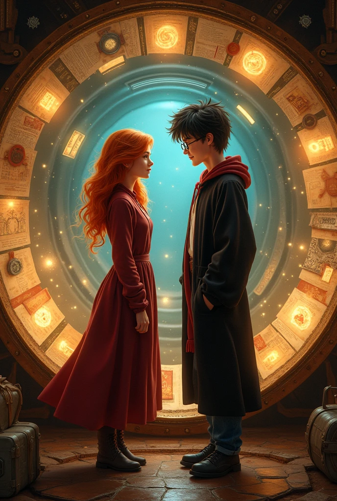 Gina and Harry Potter in a time capsule