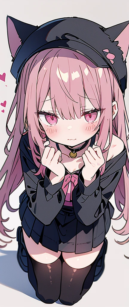 Gray Hair, Pink Eyes, Portraits, tobacco, One person, High resolution,Cat ear, whole body